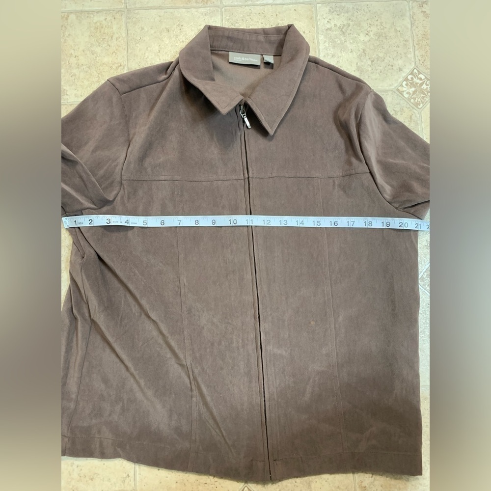 Women’s Croft & Barrow Chocolate Brown Zip-up Shacket Sz Large - Picture 5 of 6